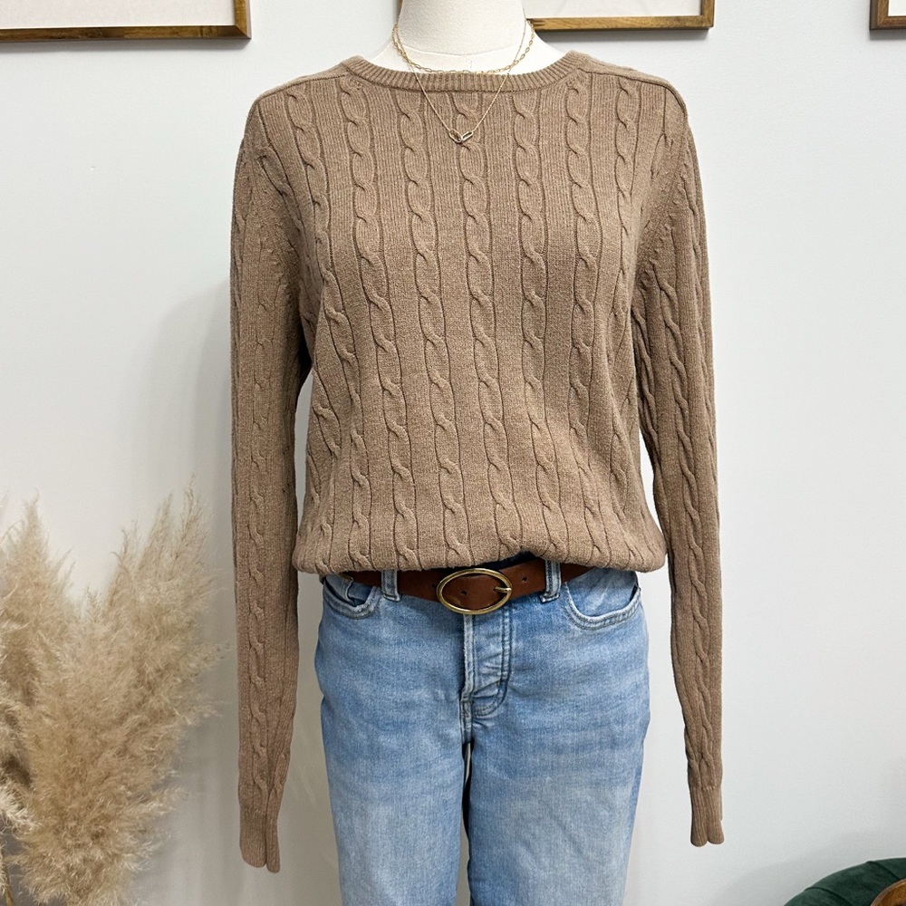 Hudson North Light Brown Cable Knit Sweater - Picture 3 of 9
